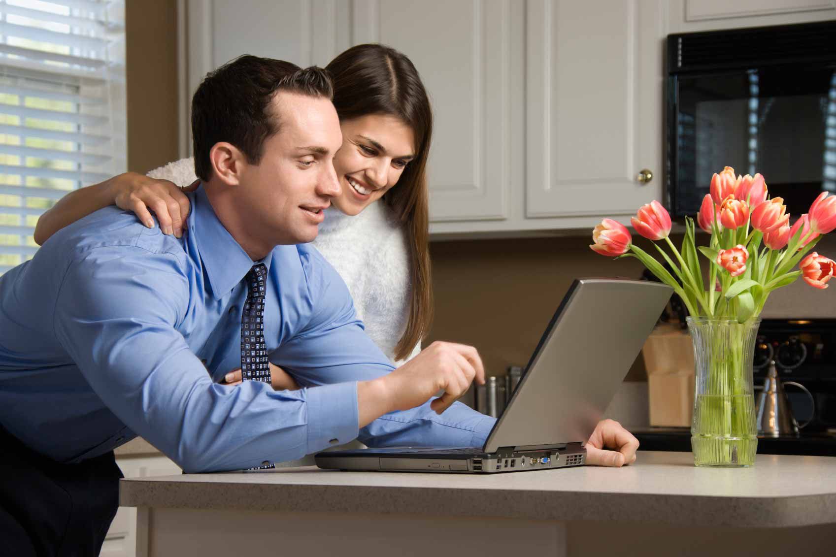Couple searching for home loans